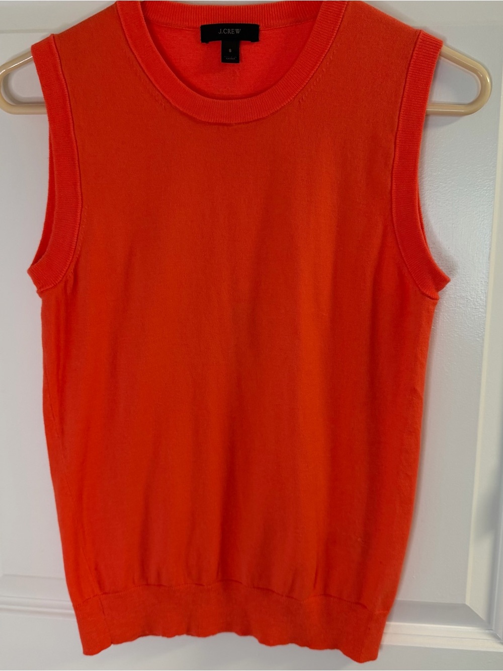 J. Crew Coral Sleeveless Knit Shell S